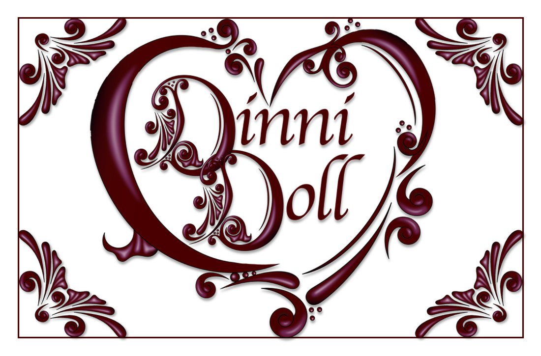 The hand-drawn Dinni Doll heart wordmark