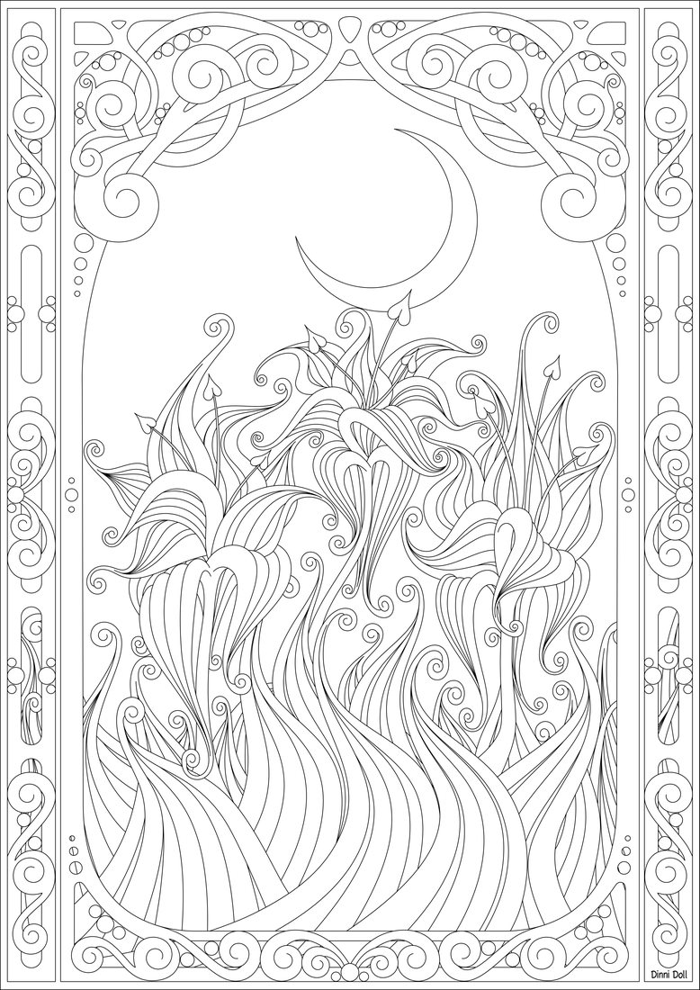 Line art version of Oscar's Garden